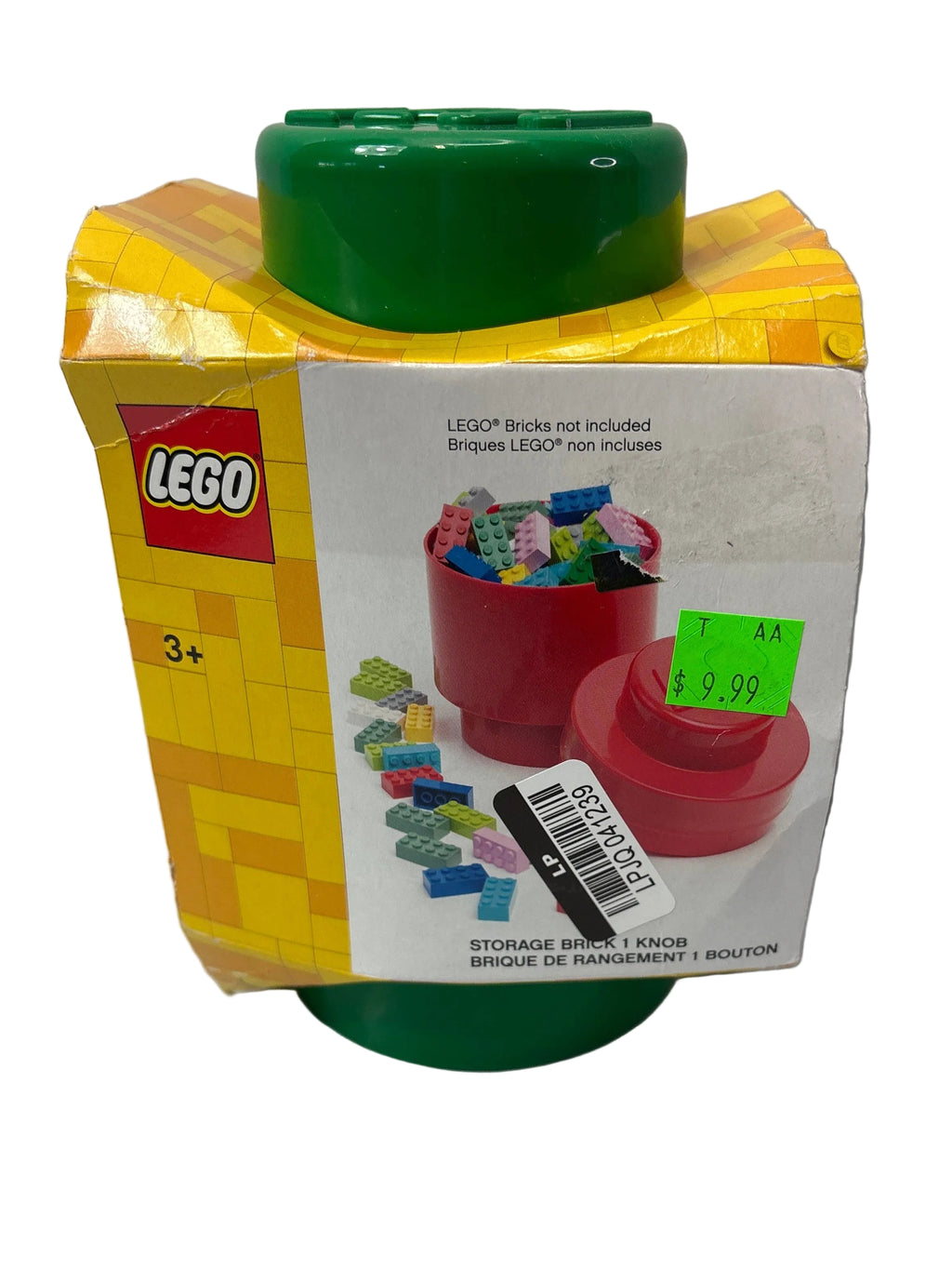 LEGO Round Storage Brick Toy Box Dark Green