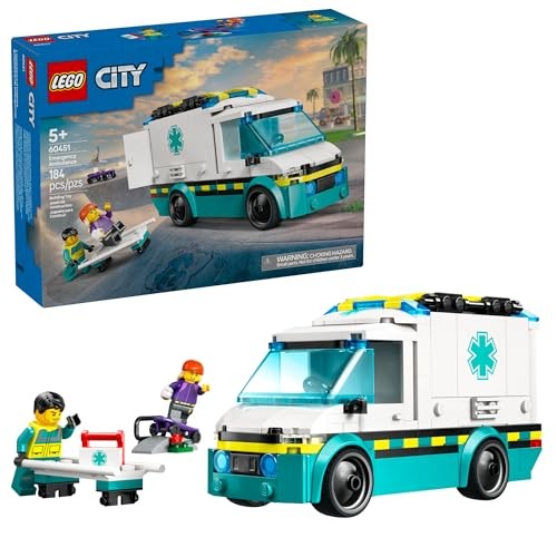 LEGO City Emergency Ambulance Building Toy with 2 Minifigures 60451 *New, Damaged Box