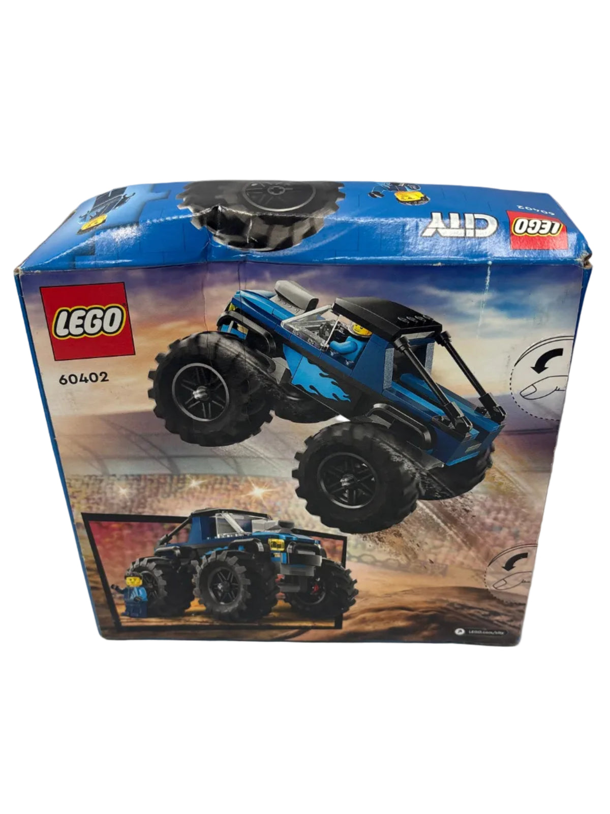 LEGO City Blue Monster Truck Off-Road Toy, Mini Monster Truck 60402 *New, Damaged Box