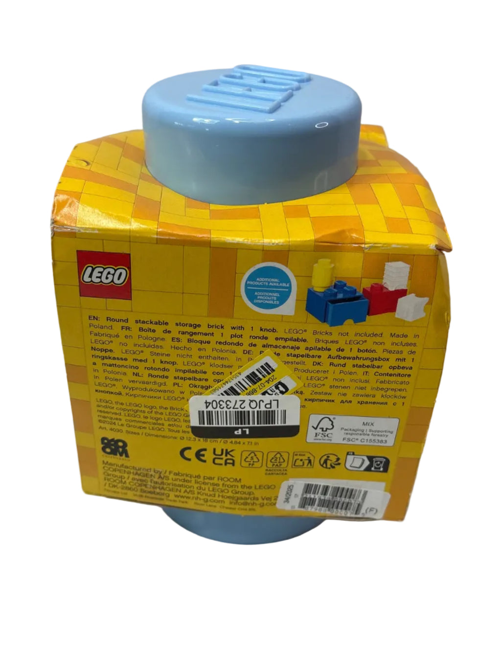LEGO Storage Brick 1 Round Light Royal Blue