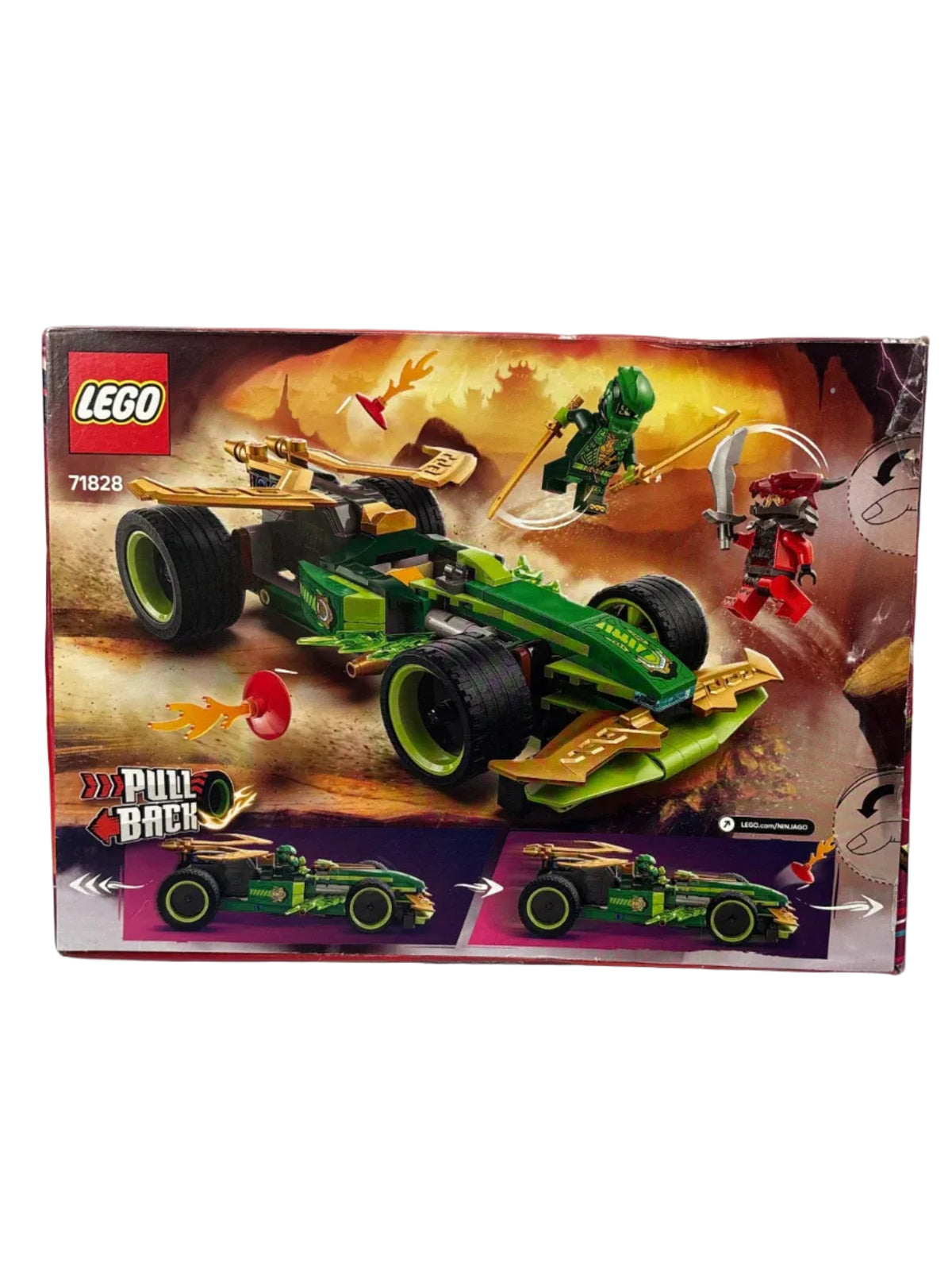 LEGO NINJAGO Lloyd's Pull-Back Race Car Building Toy for Pretend Play 71828 *New, Damaged Box