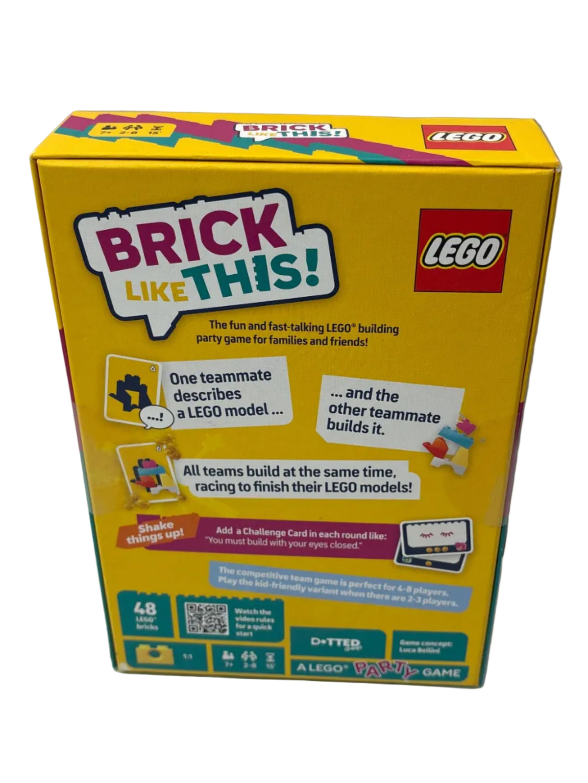 LEGO Asmodee Brick Like This Board Game: Party Game, 2-8 Players, 15-Minute Play, Problem Solving, Includes Cards & Timer