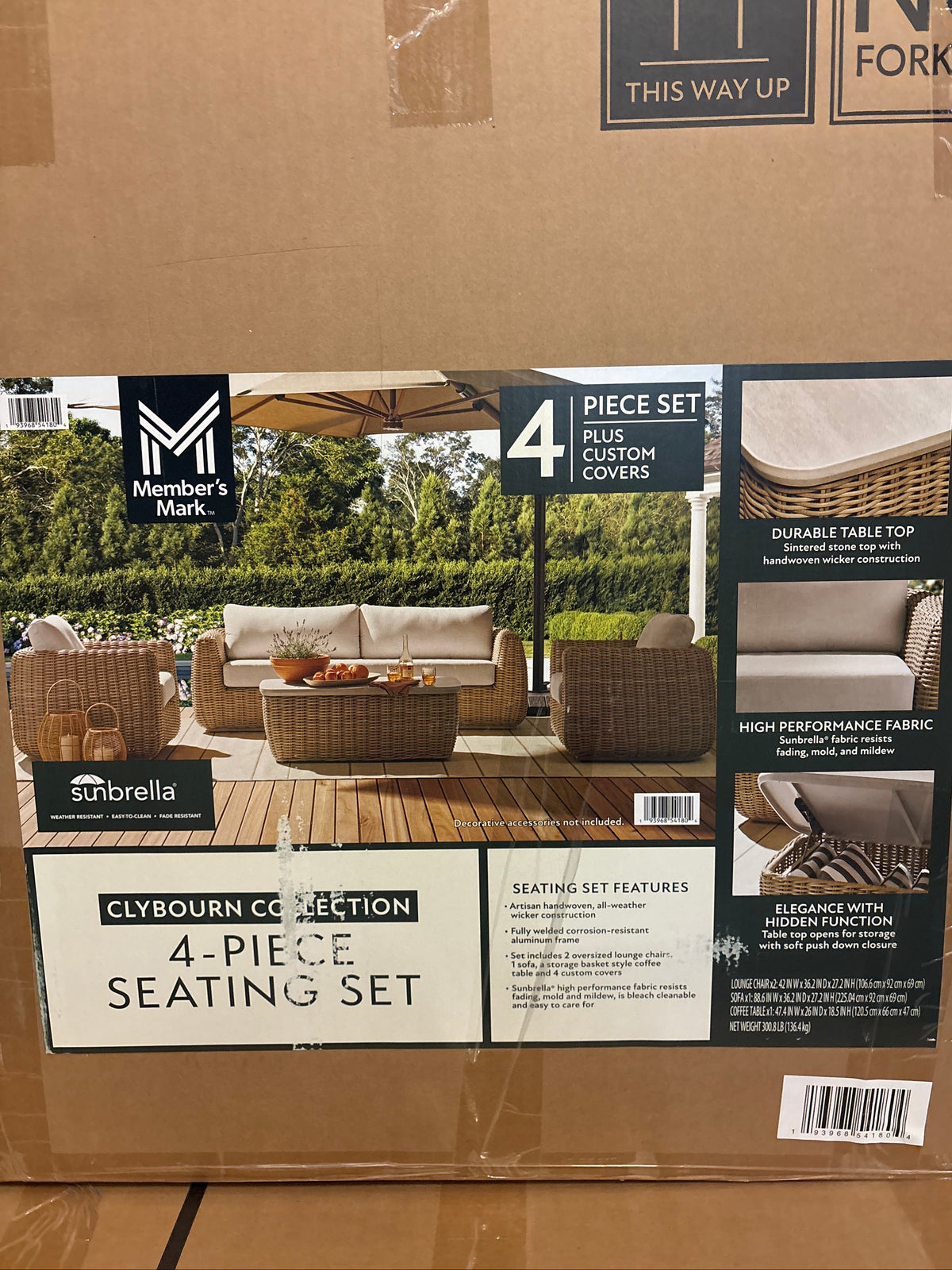 Member's Mark Clybourn Sofa Seating Set, 4pc *Brand New