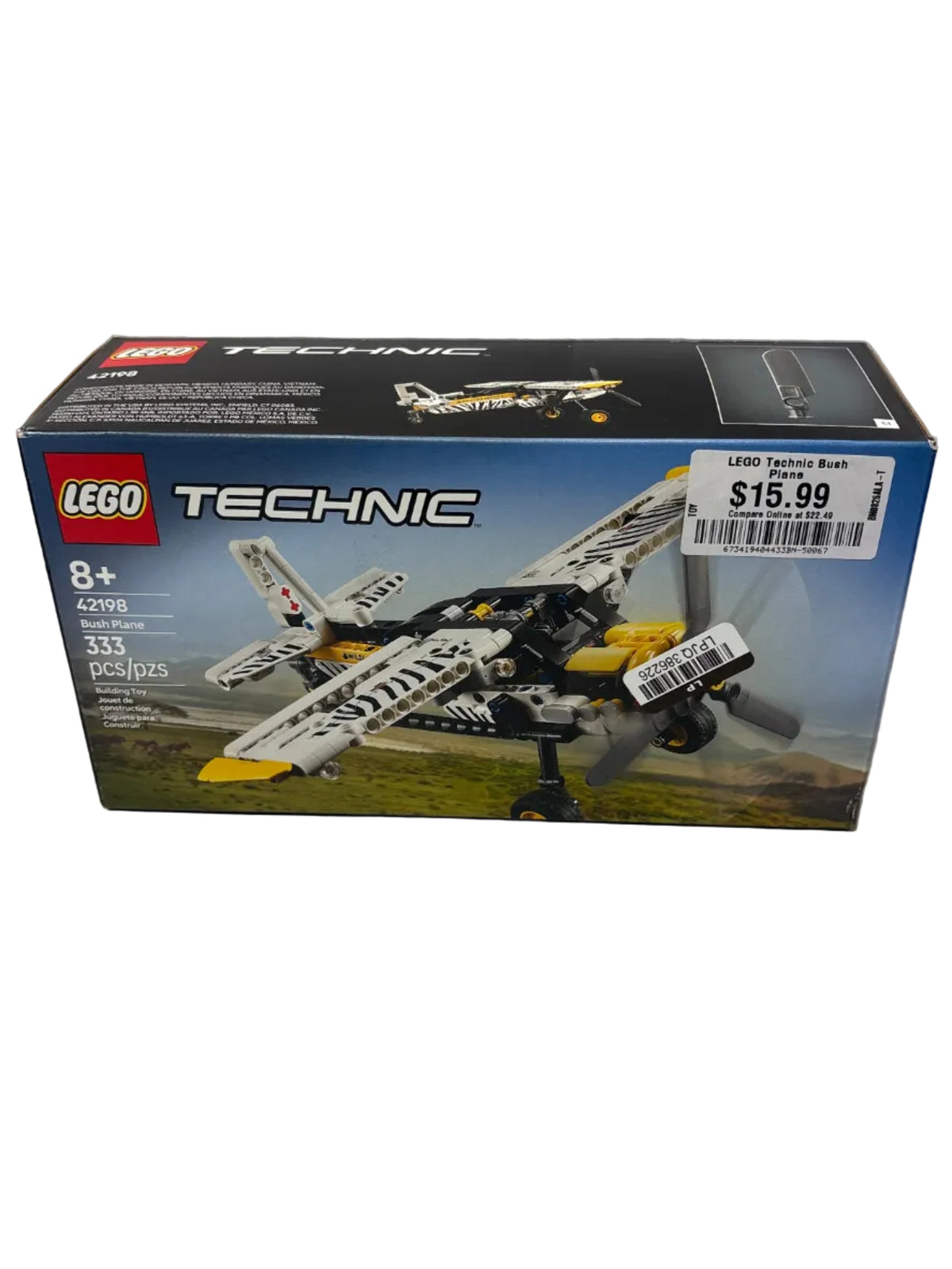 LEGO Technic Bush Plane Building Toy with Spinning Propeller, 4-Cylinder Piston Engine 42198
