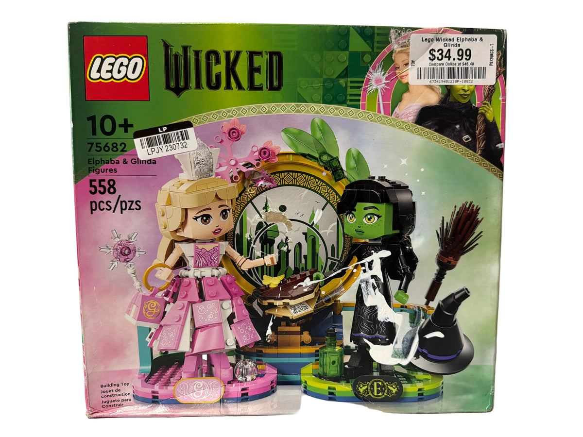 LEGO Wicked Elphaba & Glinda Figures Fantasy Playset, Kids Witch Toys 75682 *New, Damaged Box