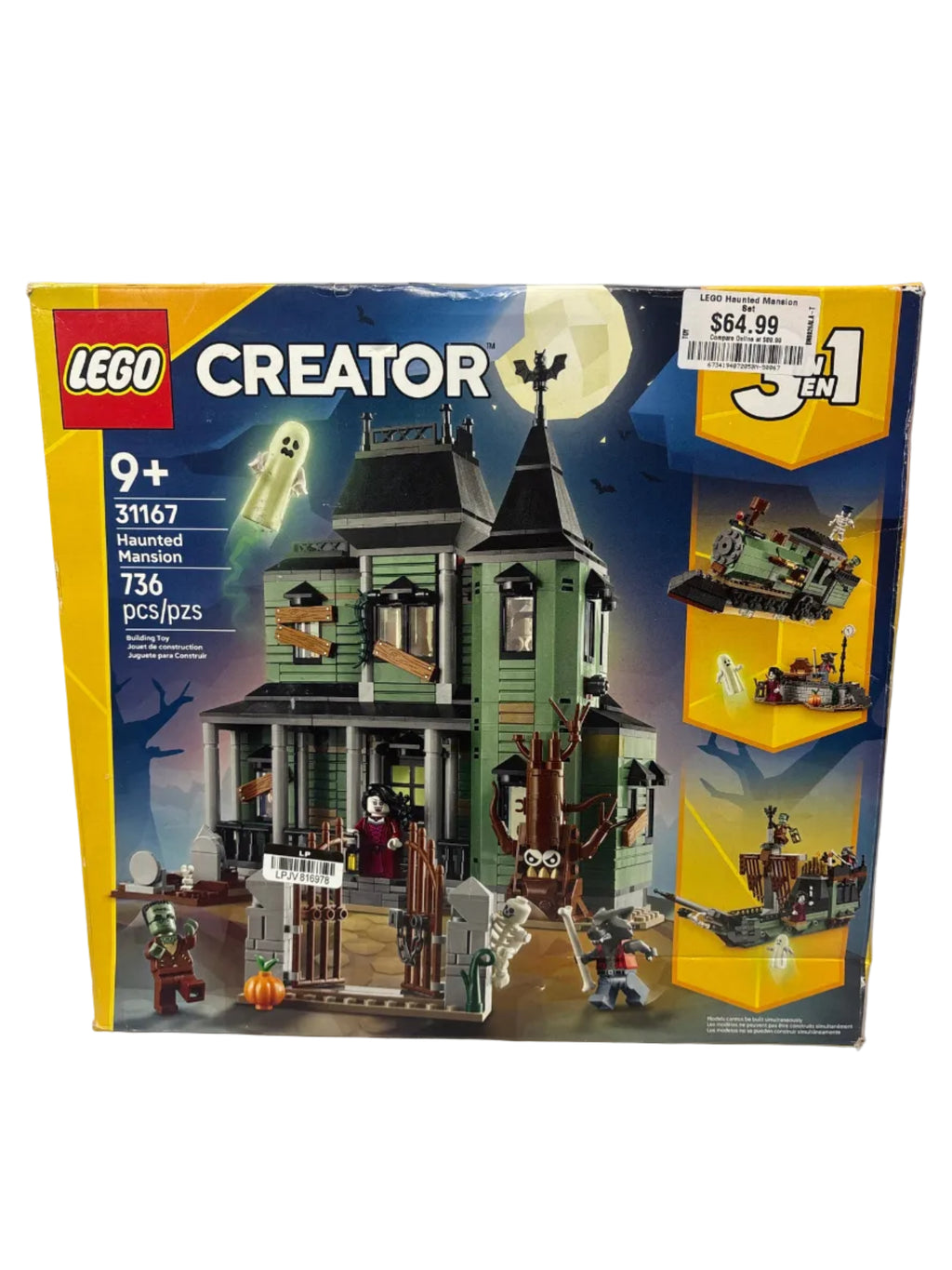 LEGO Creator 3 in 1 Haunted Mansion Building Toy 31167: Halloween *New, Damaged Box