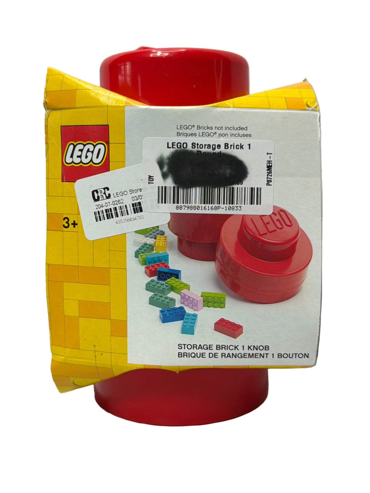 Lego Storage Brick Knob Red