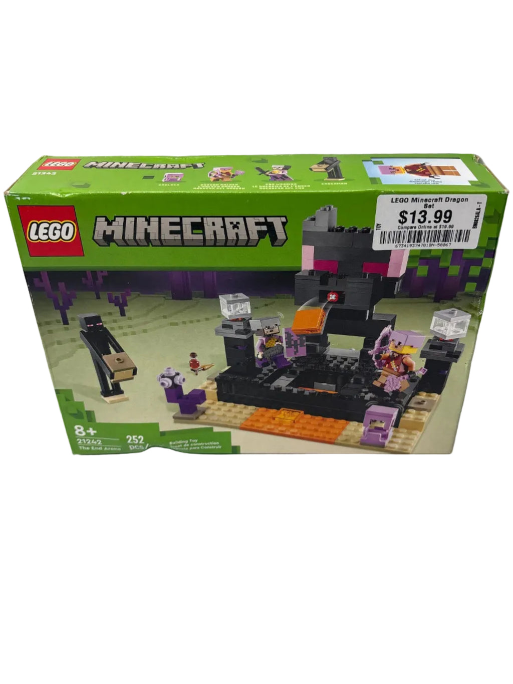 LEGO Minecraft the End Arena Ender Dragon Battle Set Multiplayer Set *New, Damaged Box