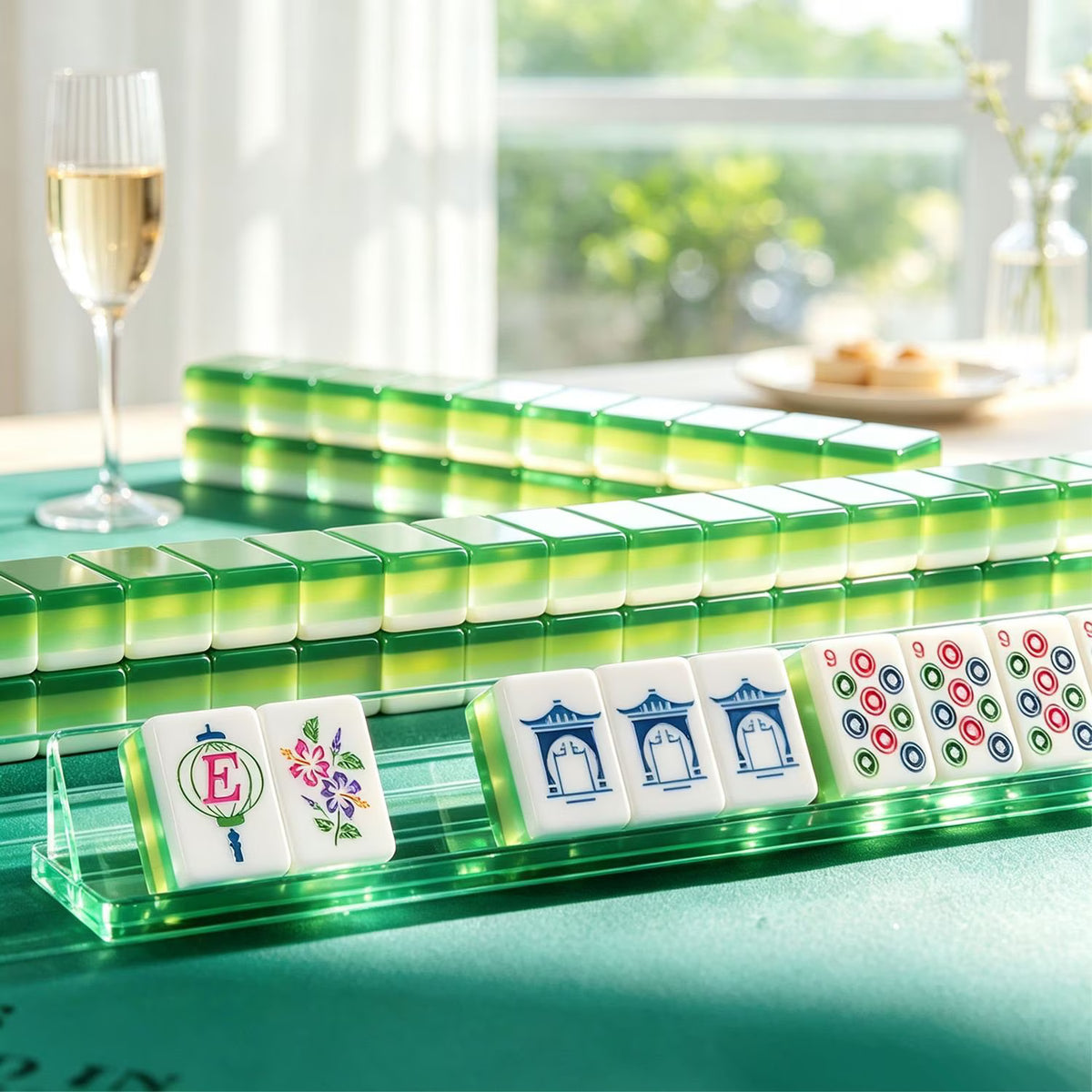 Premium Acrylic Mahjong Bundle: Flora & Fortune Edition *Brand New