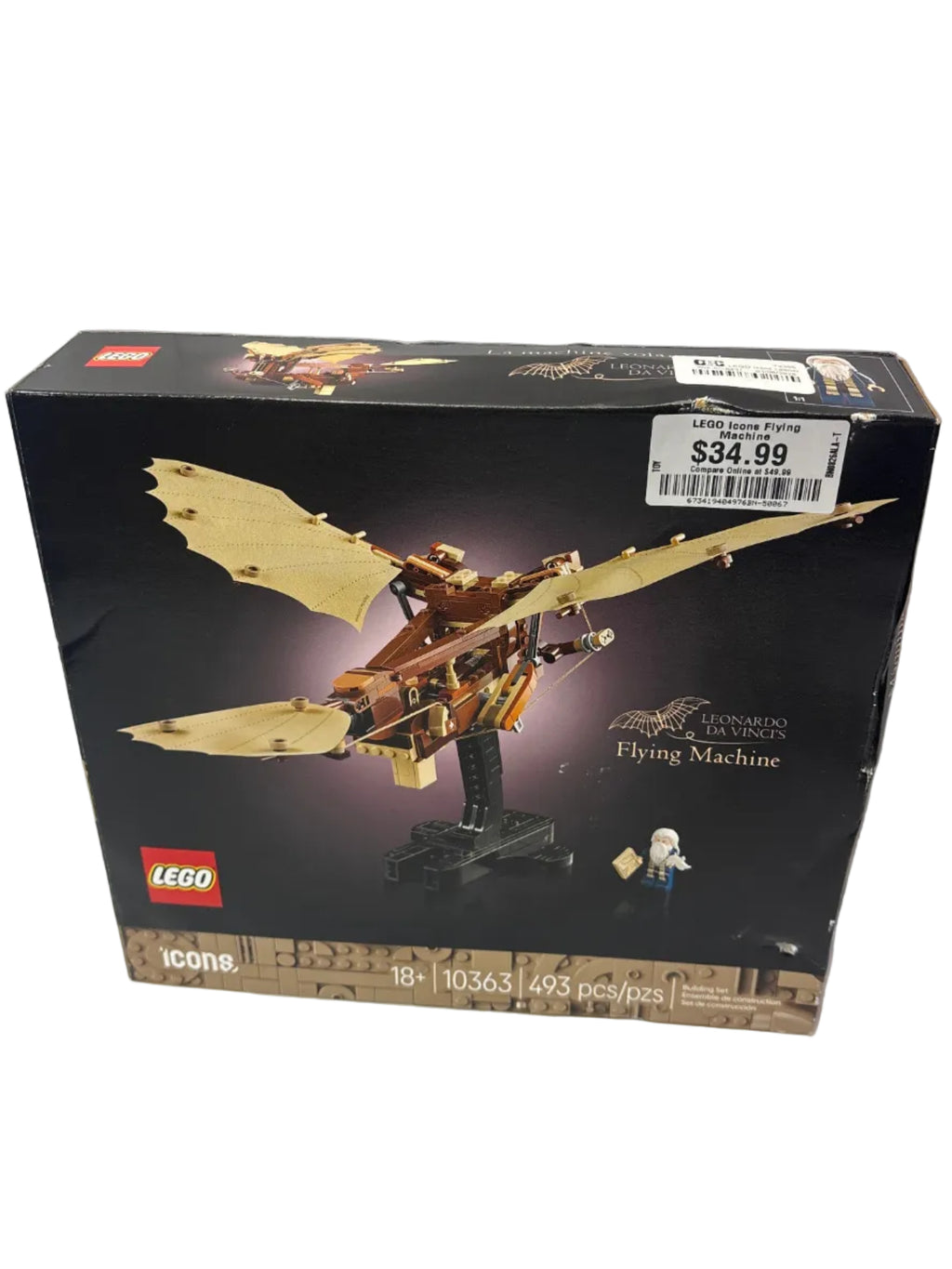 LEGO Icons Leonardo da Vinci's Flying Machine Ornithopter Building Set for Adults 10363 *New, Damaged Box