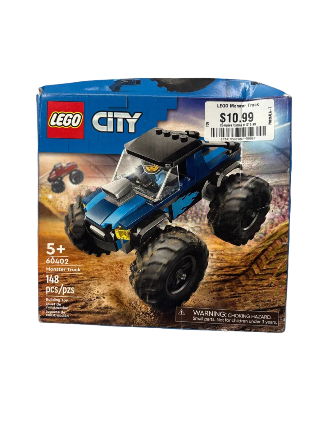 LEGO City Blue Monster Truck Off-Road Toy, Mini Monster Truck 60402 *New, Damaged Box