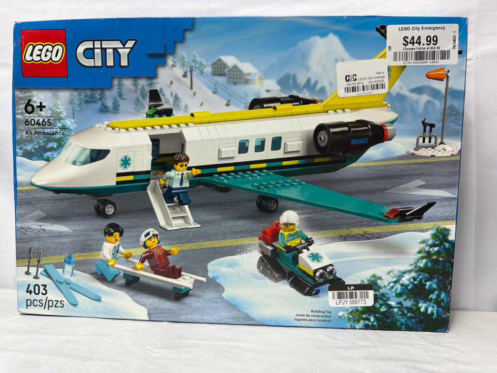 LEGO City Emergency Air Ambulance Airplane Toy 60465 *New, Damaged Box