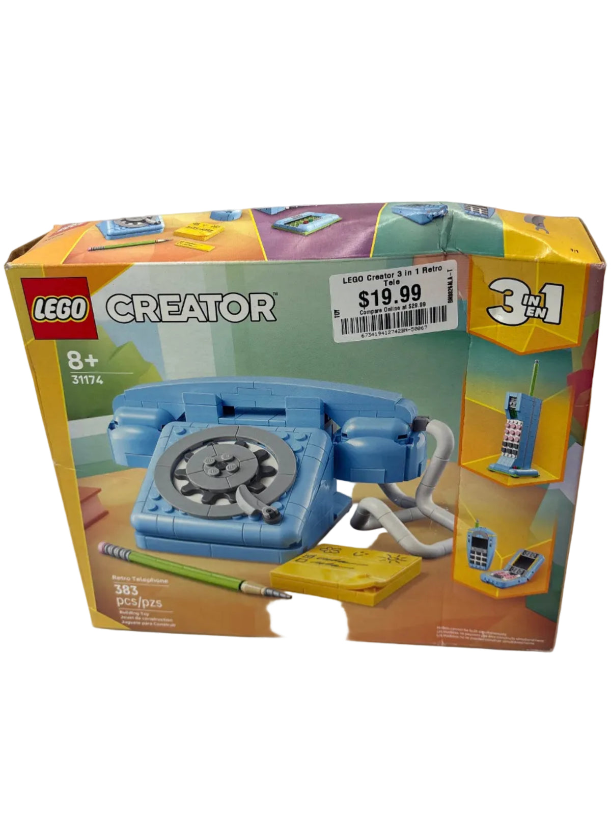 LEGO Creator 3 in 1 Retro Telephone Kids Building Toy 31174 *New, Damaged Box