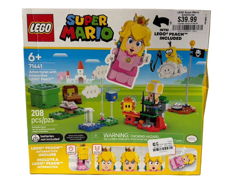 Lego super Mario adventures w/Peach 208 pcs *New, Damaged Box