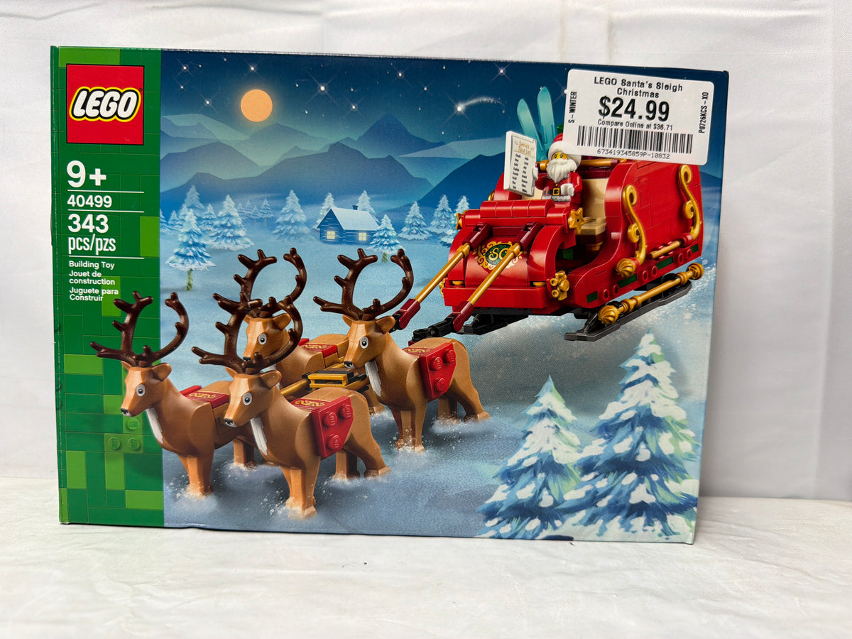 LEGO Santa's Sleigh Christmas Toy Set with Reindeer & Santa Figurine 40499