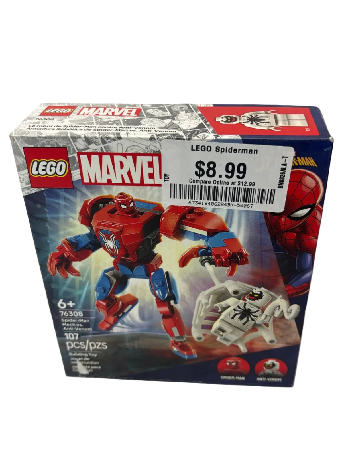 LEGO Marvel Spider-Man Mech vs. Anti-Venom Building Toy Set 76308 *New, Damaged Box