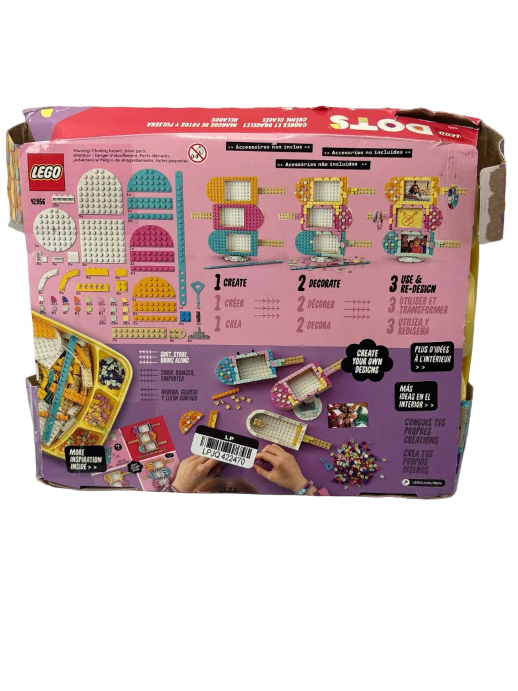 LEGO DOTS Ice Cream Picture Frames & Bracelet 41956 Building Kit *New, Damaged Box