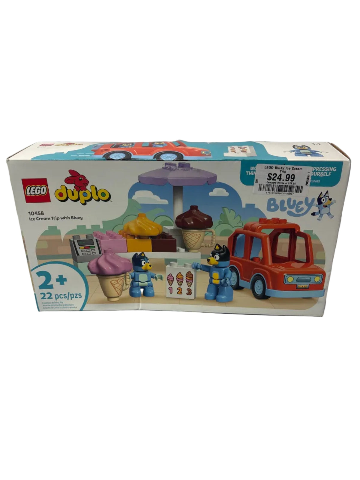 LEGO DUPLO Bluey Ice Cream Trip with Bluey Building Set 10458 *New, Damaged Box