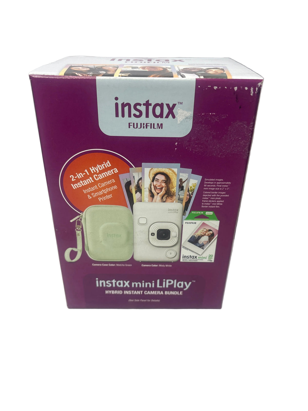 Fujifilm Instax Mini LiPlay Hybrid Instant Camera Bundle W/ 20-Pack Film & Case *New