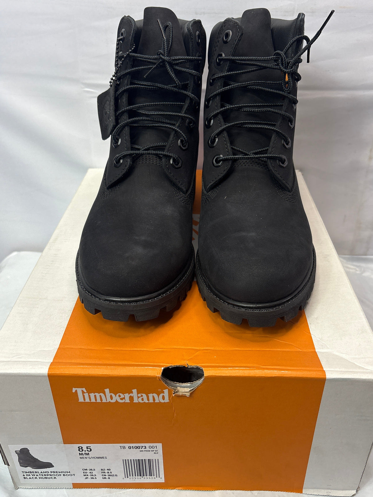 Timberland Premium 6” Waterproof Boot Black Nubuck Men’s Size 8.5 M/M *New
