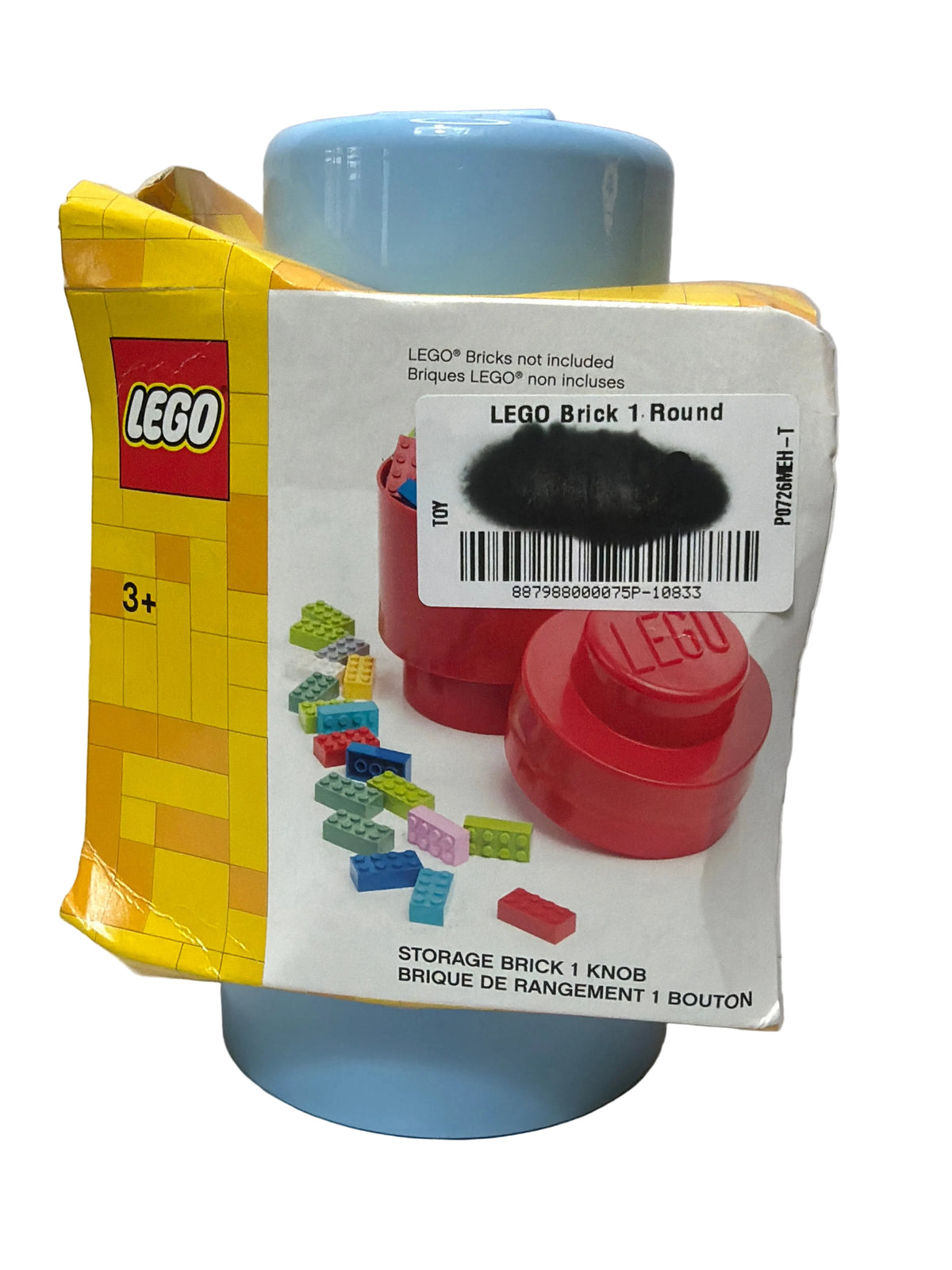 Lego Storage Brick Knob Light Blue