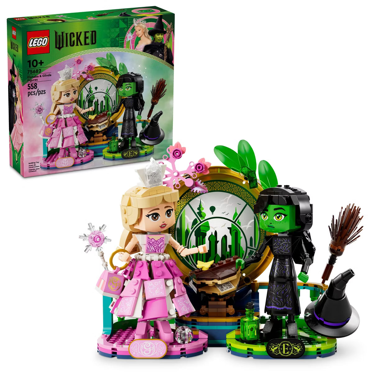 LEGO Wicked Elphaba & Glinda Figures Fantasy Playset, Kids Witch Toys 75682 *New, Damaged Box