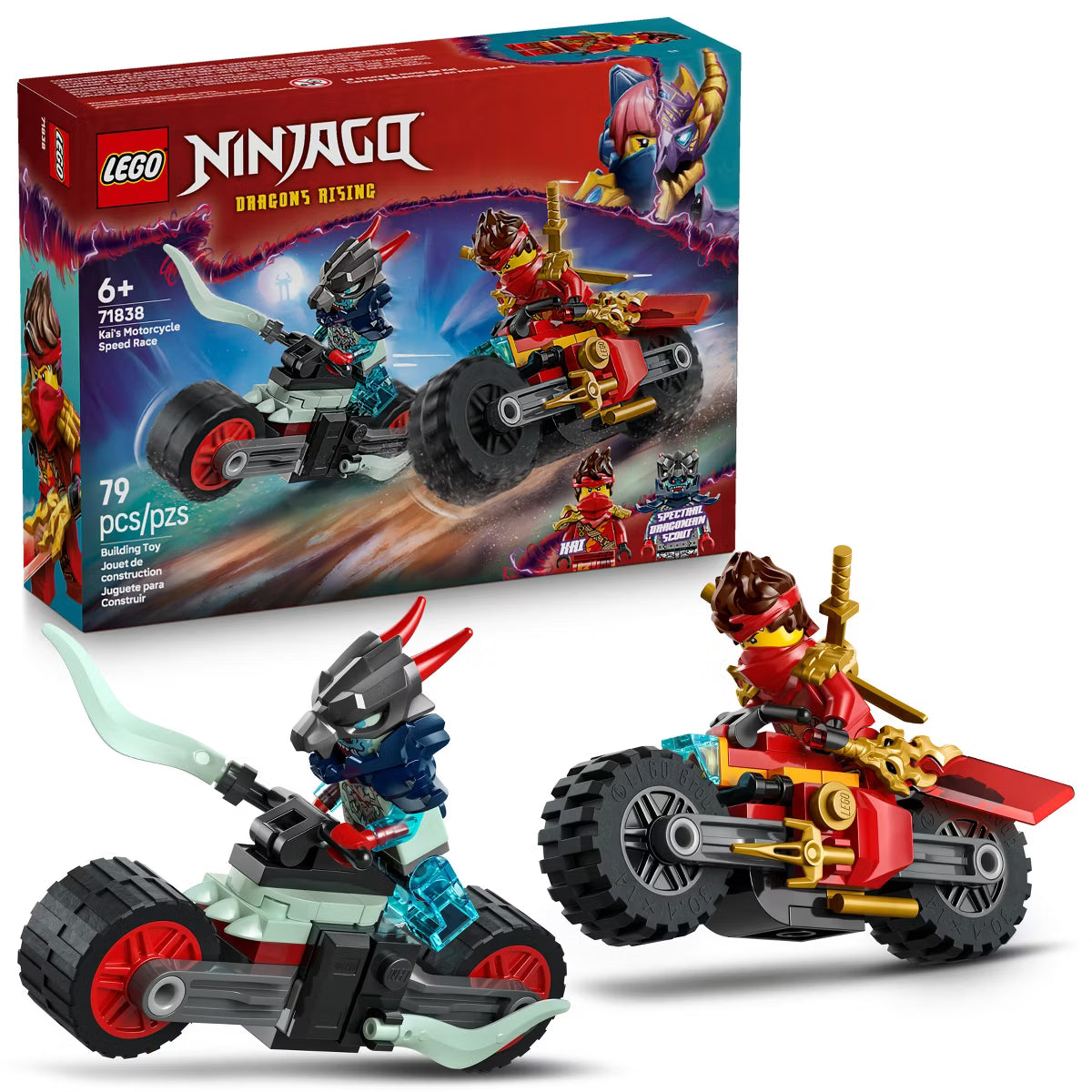 LEGO NINJAGO Kai's Motorcycle Speed Race Kids Toy 71838