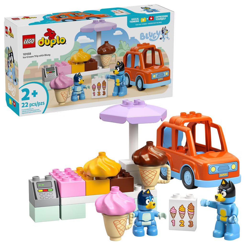 LEGO DUPLO Bluey Ice Cream Trip with Bluey Building Set 10458 *New, Damaged Box