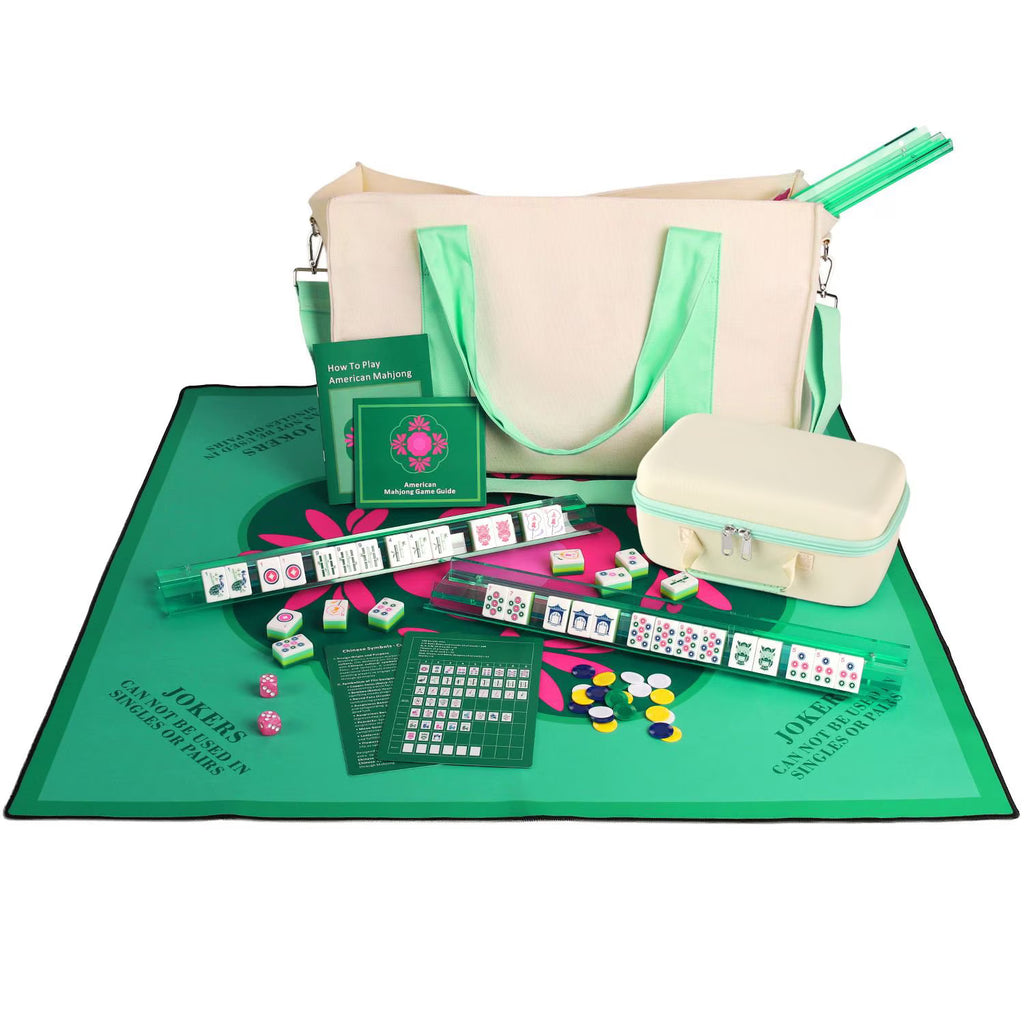 Premium Acrylic Mahjong Bundle: Flora & Fortune Edition *Brand New